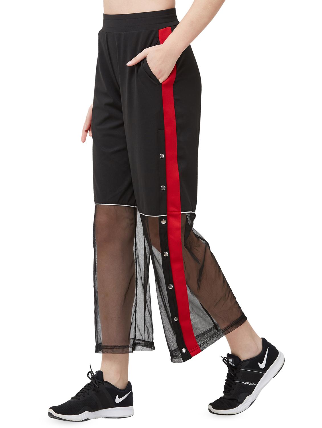 color block sheer panel trouser  - 16585395 -  Standard Image - 1