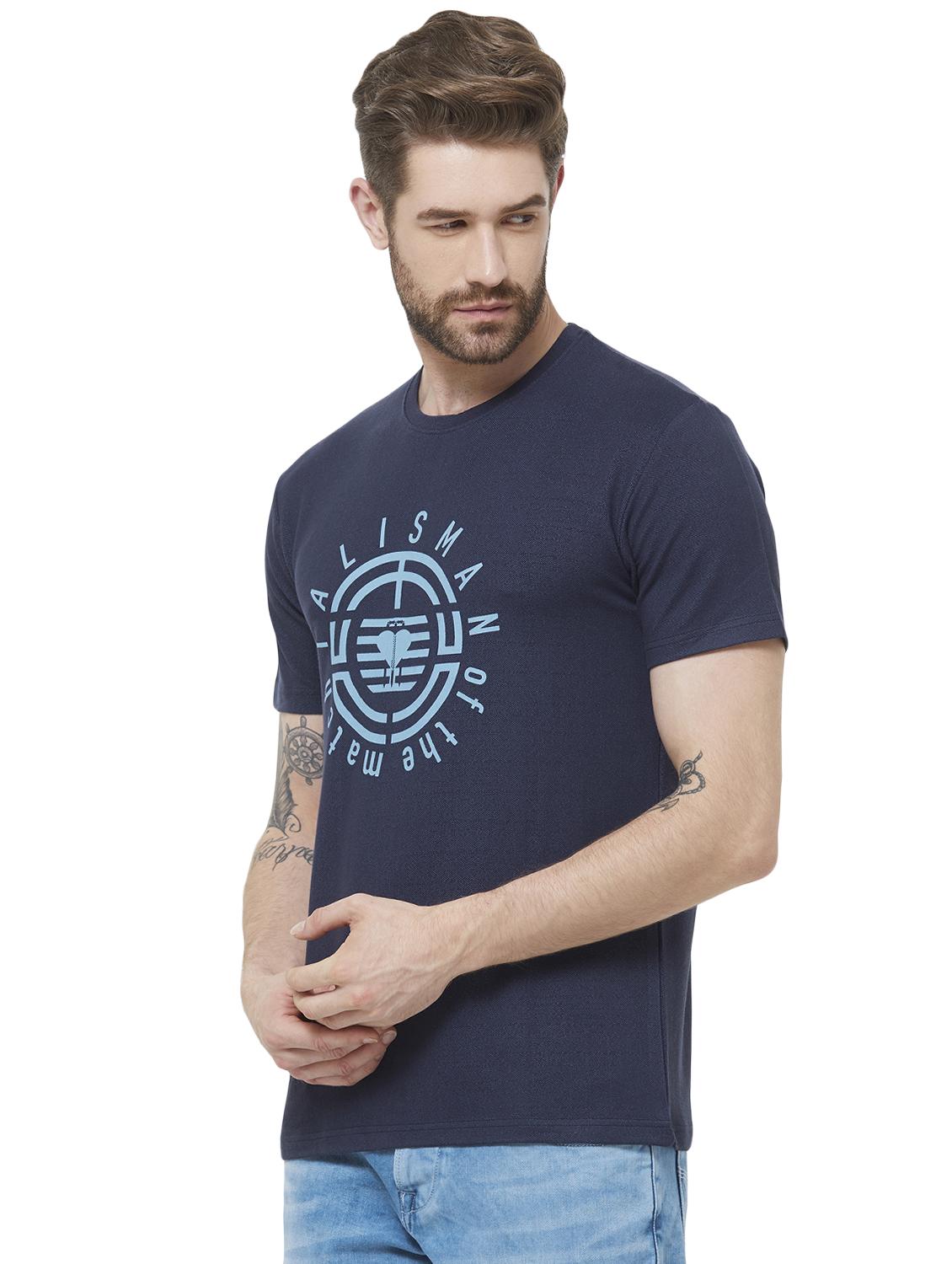 blue typographic chest print t-shirt  - 16585439 -  Standard Image - 1