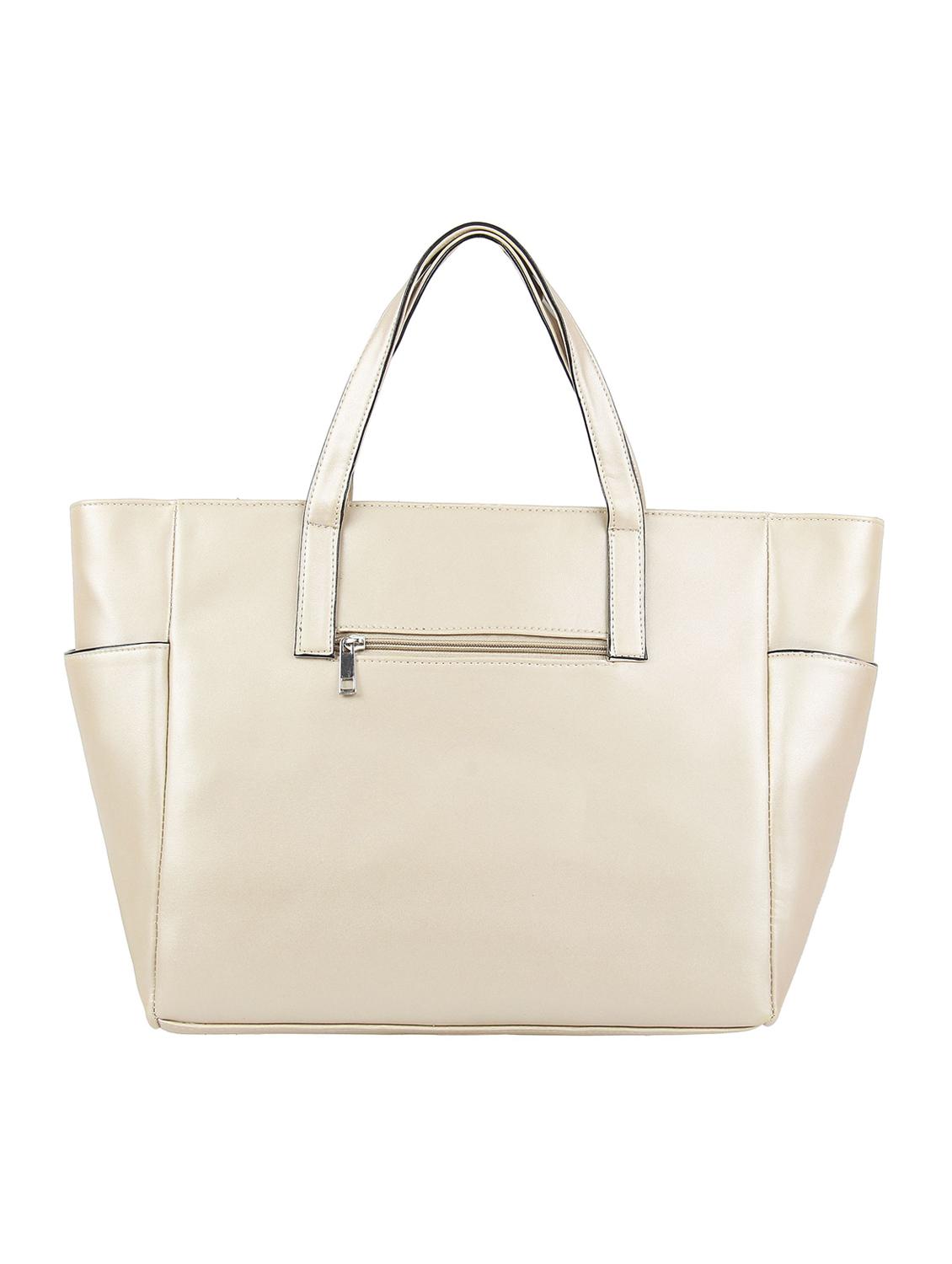 beige leatherette (pu) regular handbag - 16585724 - Standard Image - 1