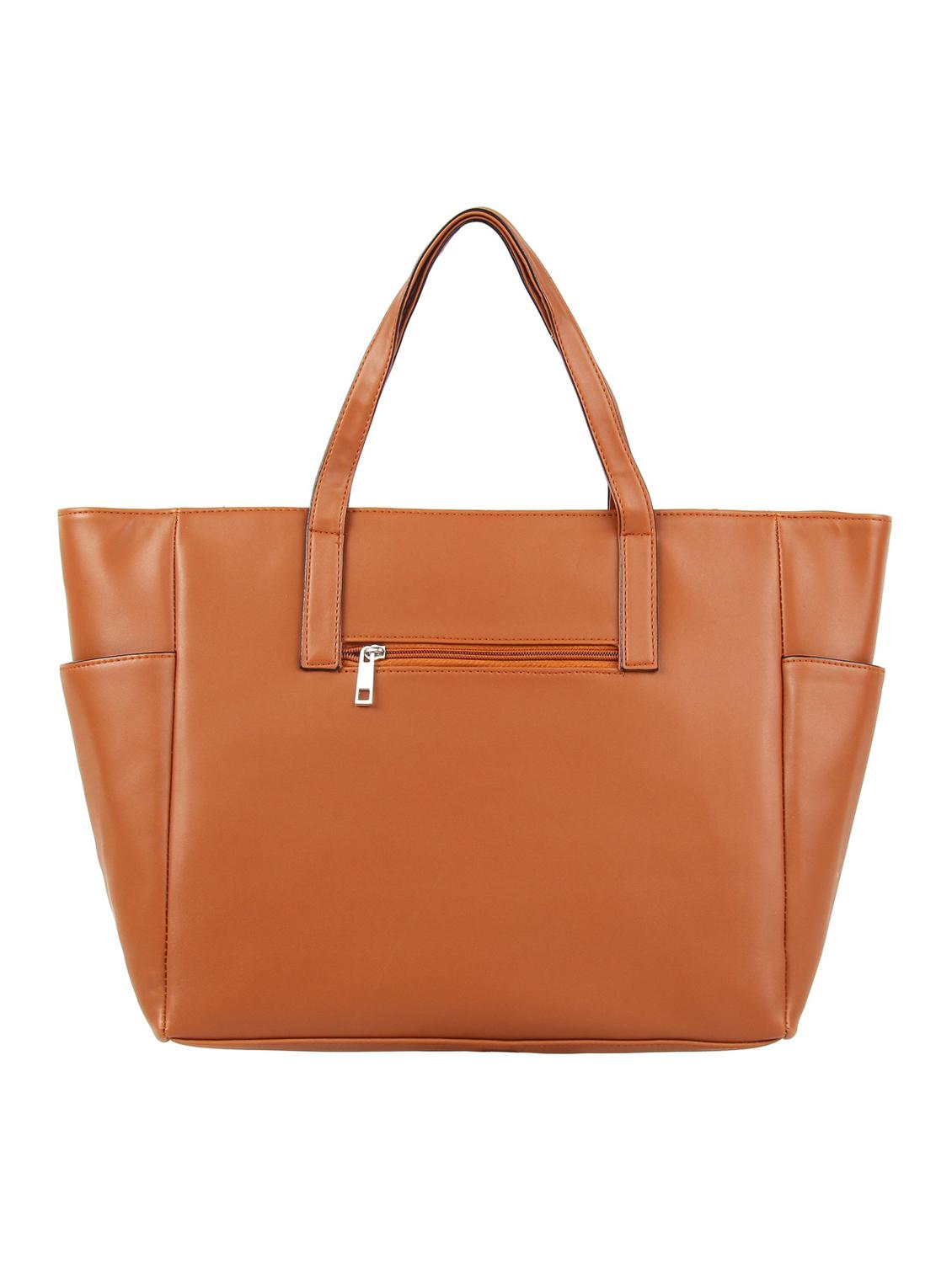 tan leatherette (pu) handbag - 16585727 - Standard Image - 1