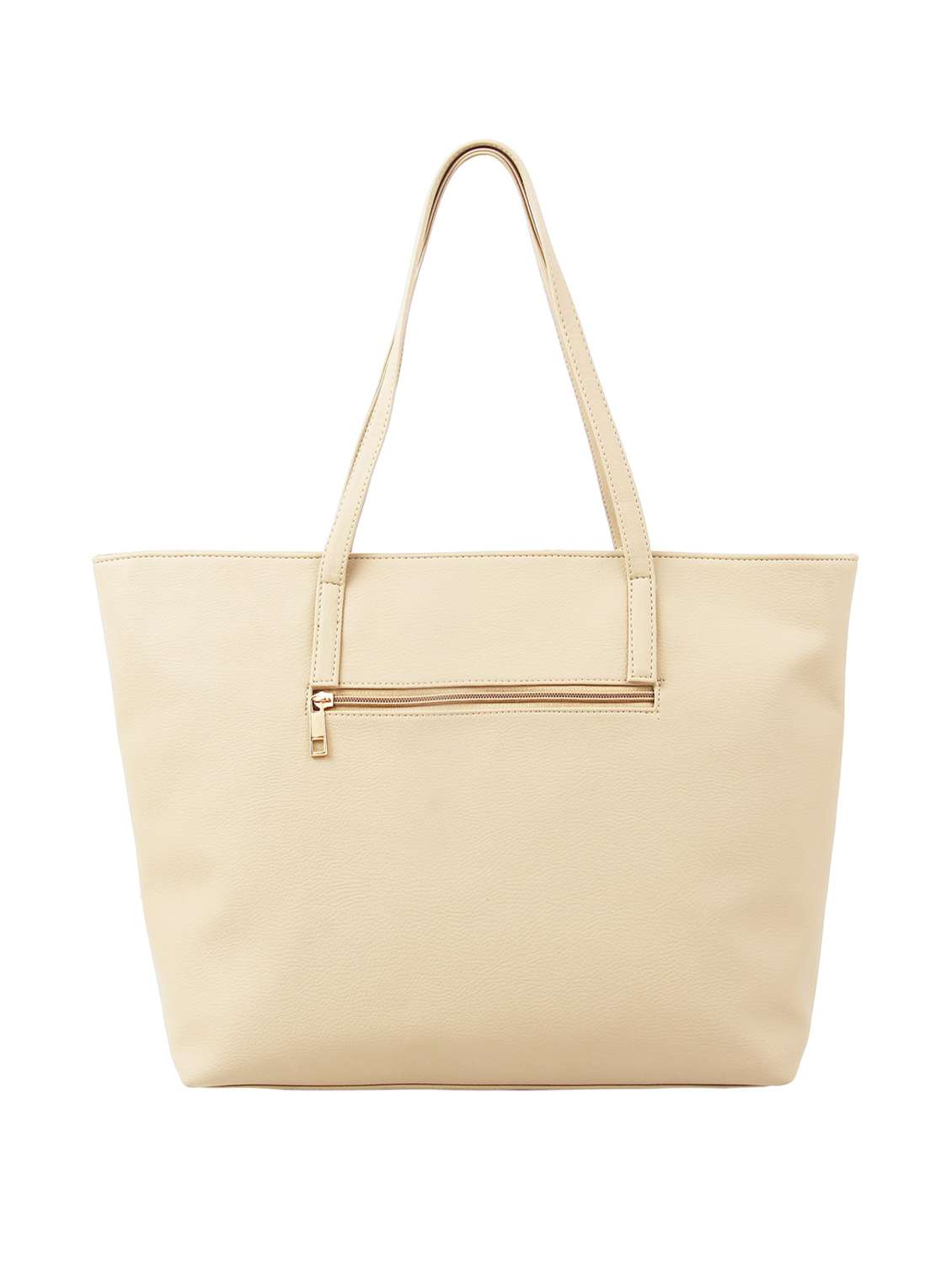 beige leatherette (pu) handbag - 16585735 -  Standard Image - 1