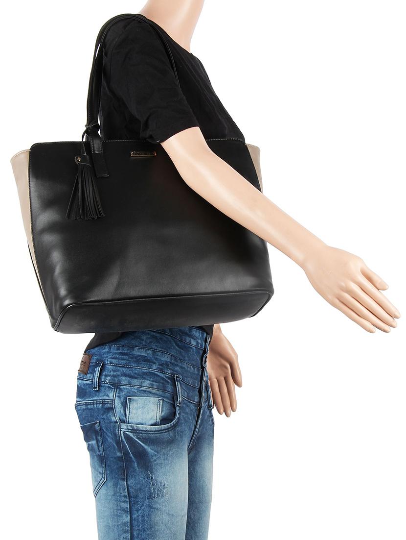 black leatherette (pu) handbag - 16585739 - Standard Image - 4