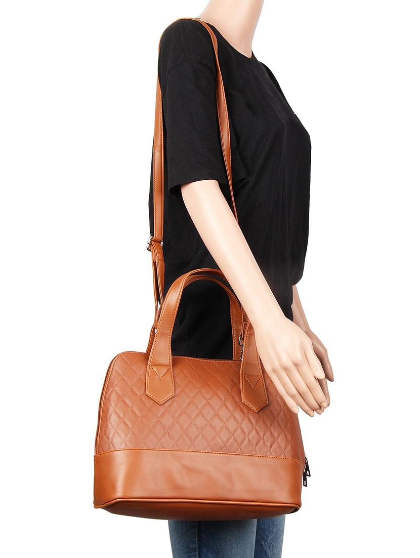 tan leatherette (pu) handbag - 16585743 - Standard Image - 4