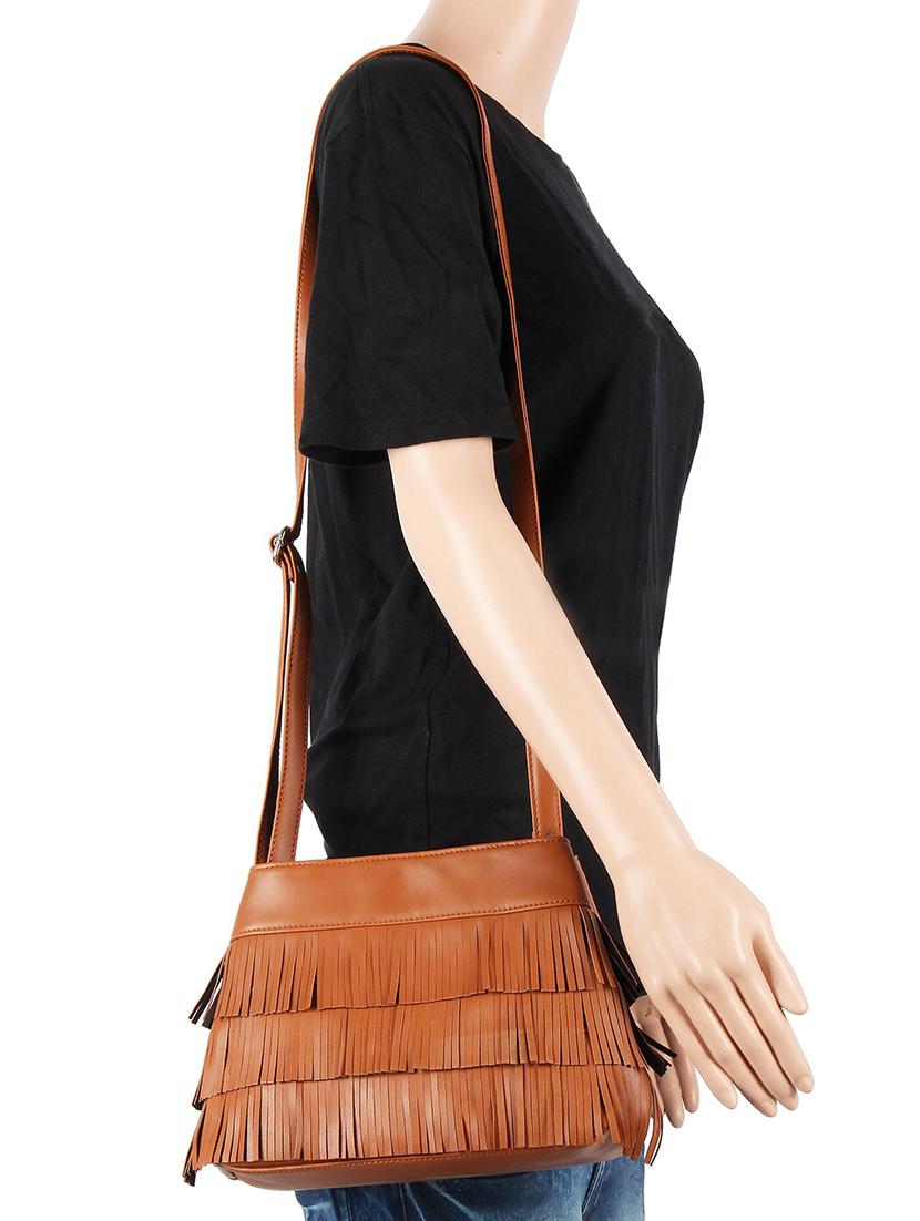 tan leatherette (pu) sling bag - 16585748 - Standard Image - 4