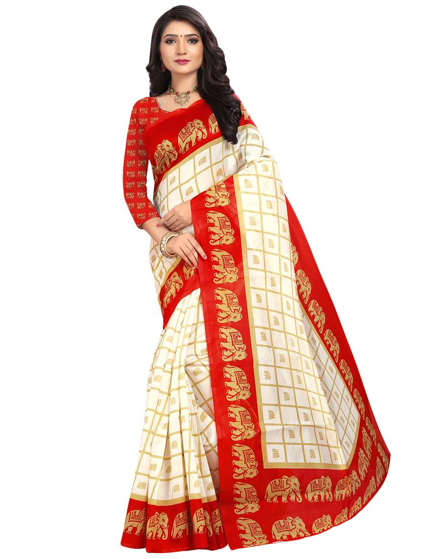 conversational bordered saree with blouse