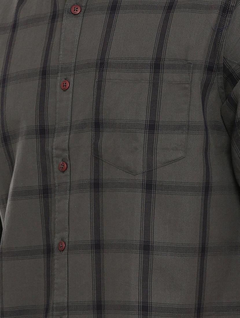 grey checkered casual shirt - 16589005 - Standard Image - 4