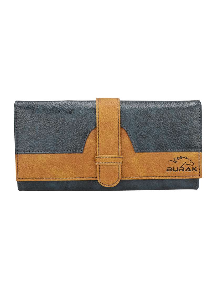 blue leather regular purse