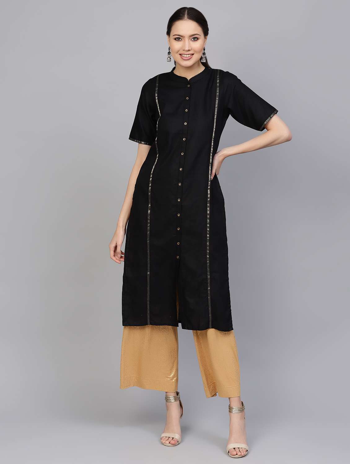 solid straight kurta