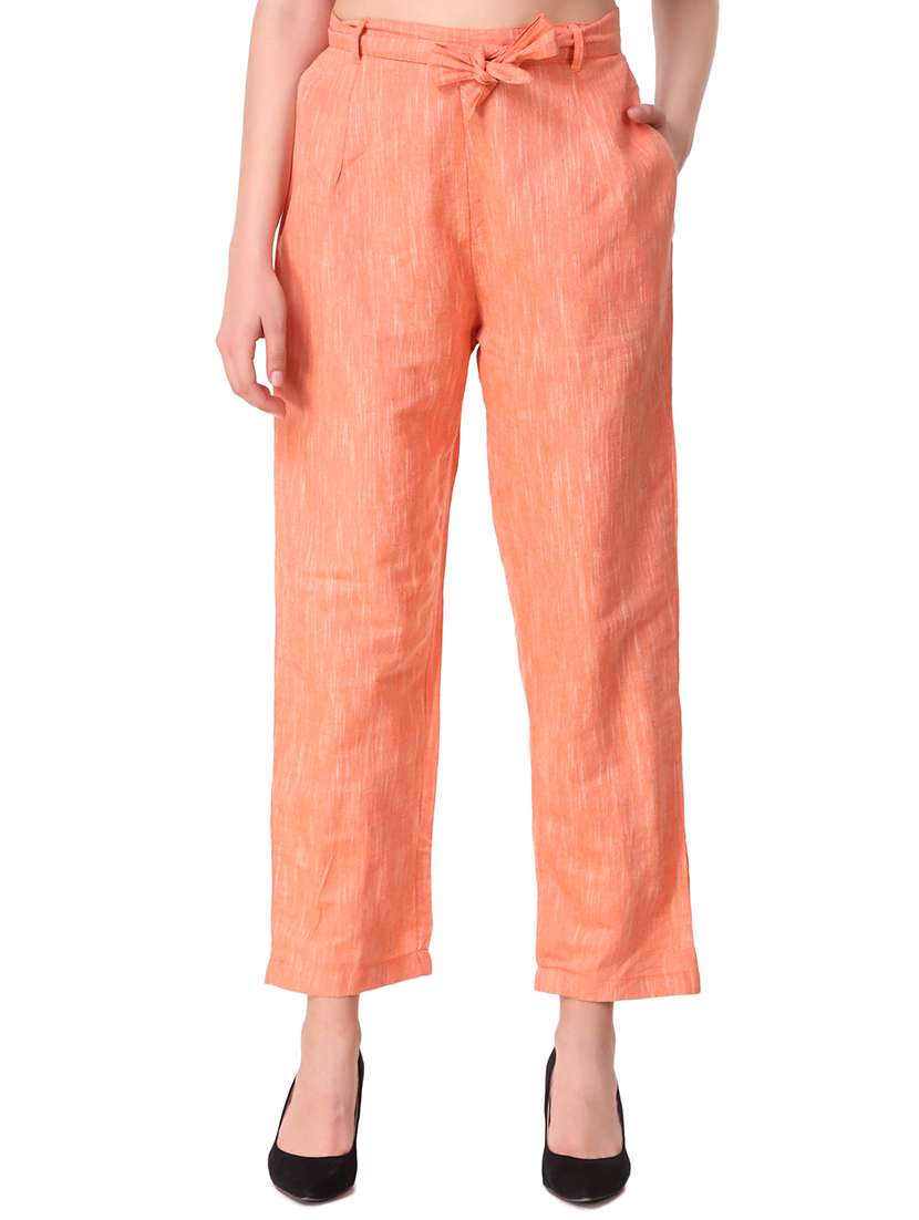 orange cotton trousers