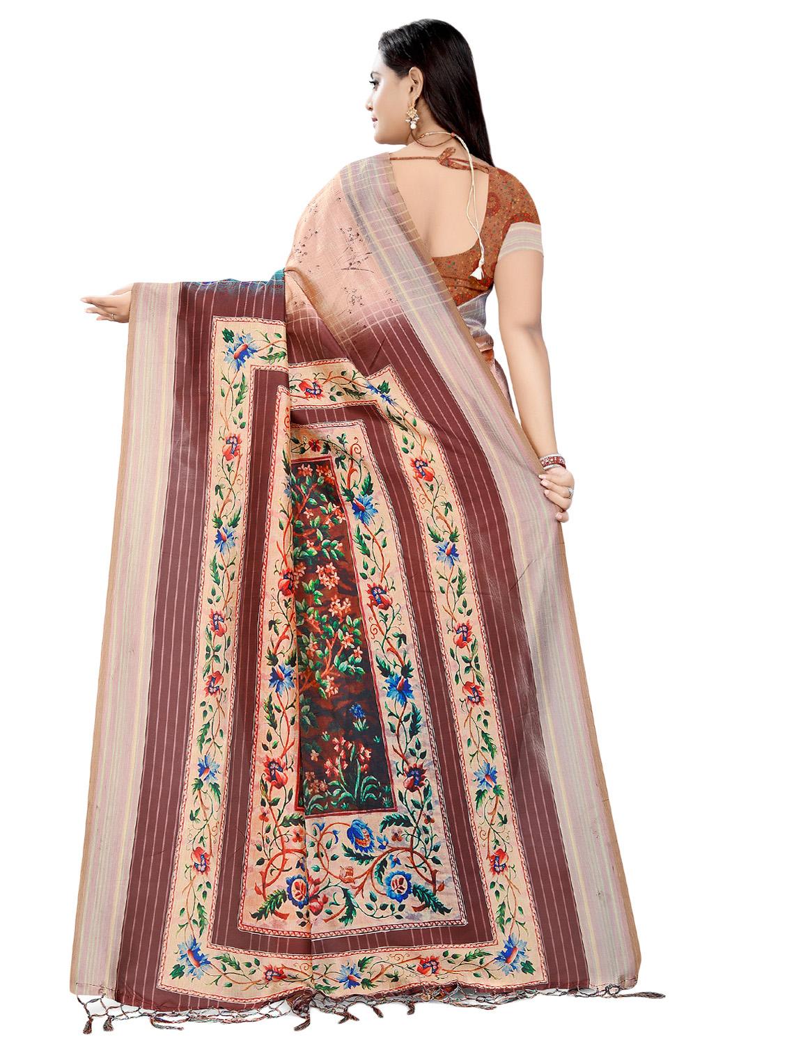 women's floral multi colored saree with blouse - 16592194 -  Standard Image - 1