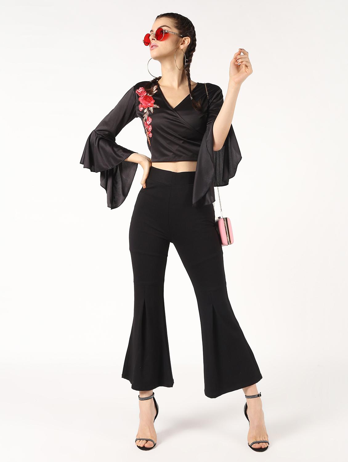 women's crop overlap neck top - 16592534 - Zoom Image - 0