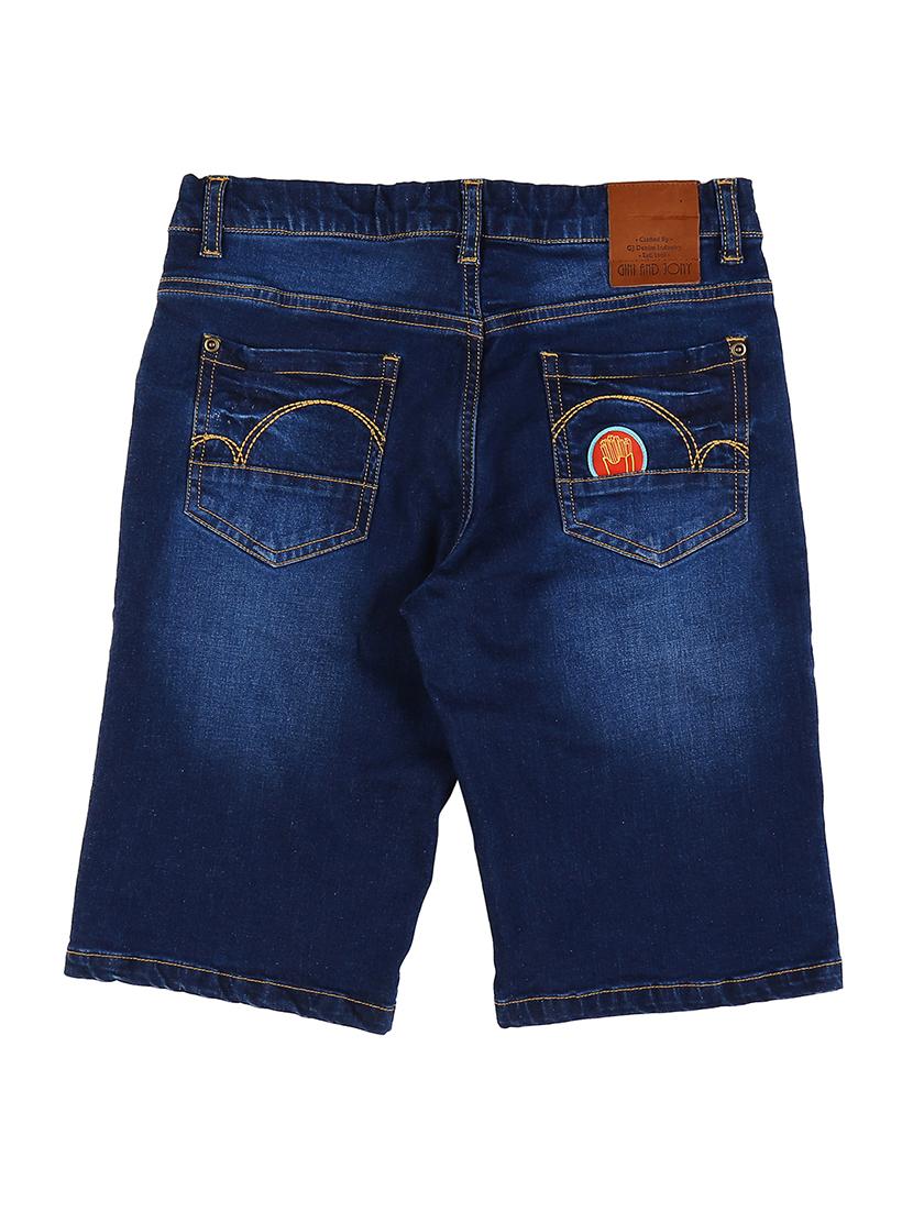 navy blue denim threefourth shorts & three fourth - 16593421 -  Standard Image - 1