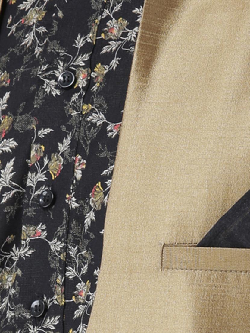 black floral printed kurta pyjama set with nehru jacket - 16595491 - Standard Image - 4