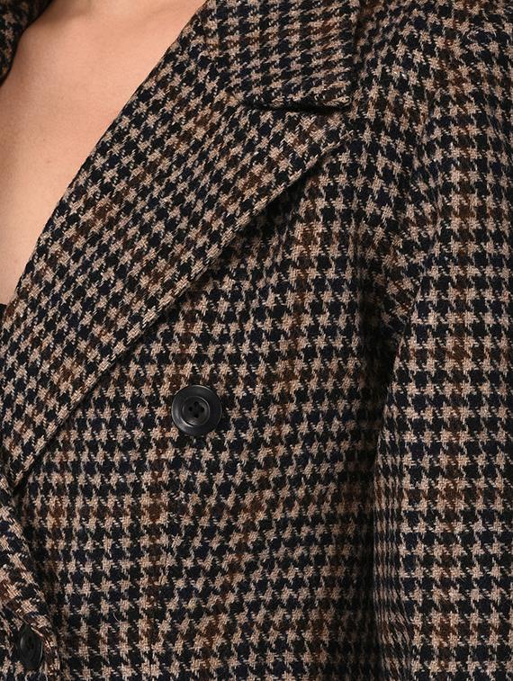 double breasted houndstooth coat - 16596002 - Standard Image - 4