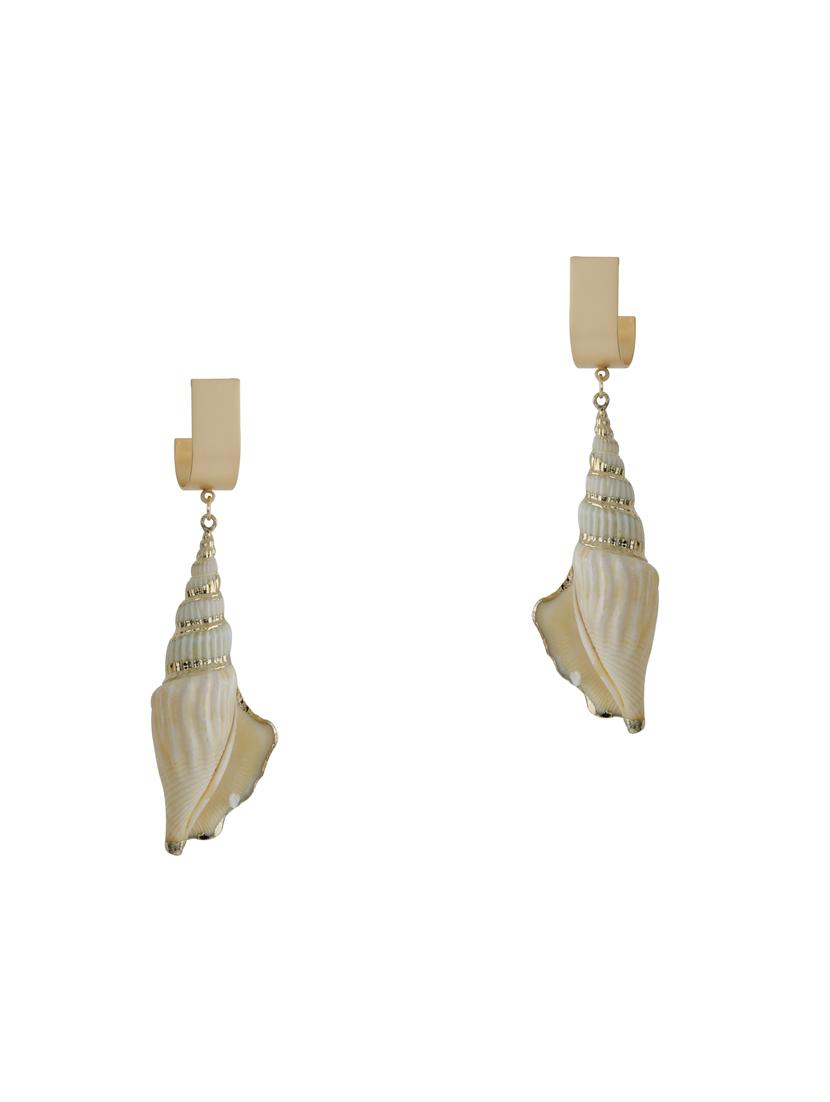 gold metal drop earring - 16597029 -  Standard Image - 1