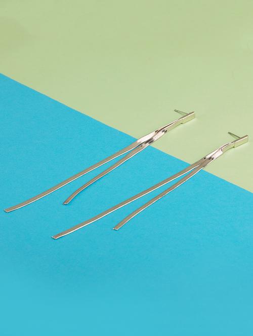 silver metal drop earring - 16597030 -  Standard Image - 0