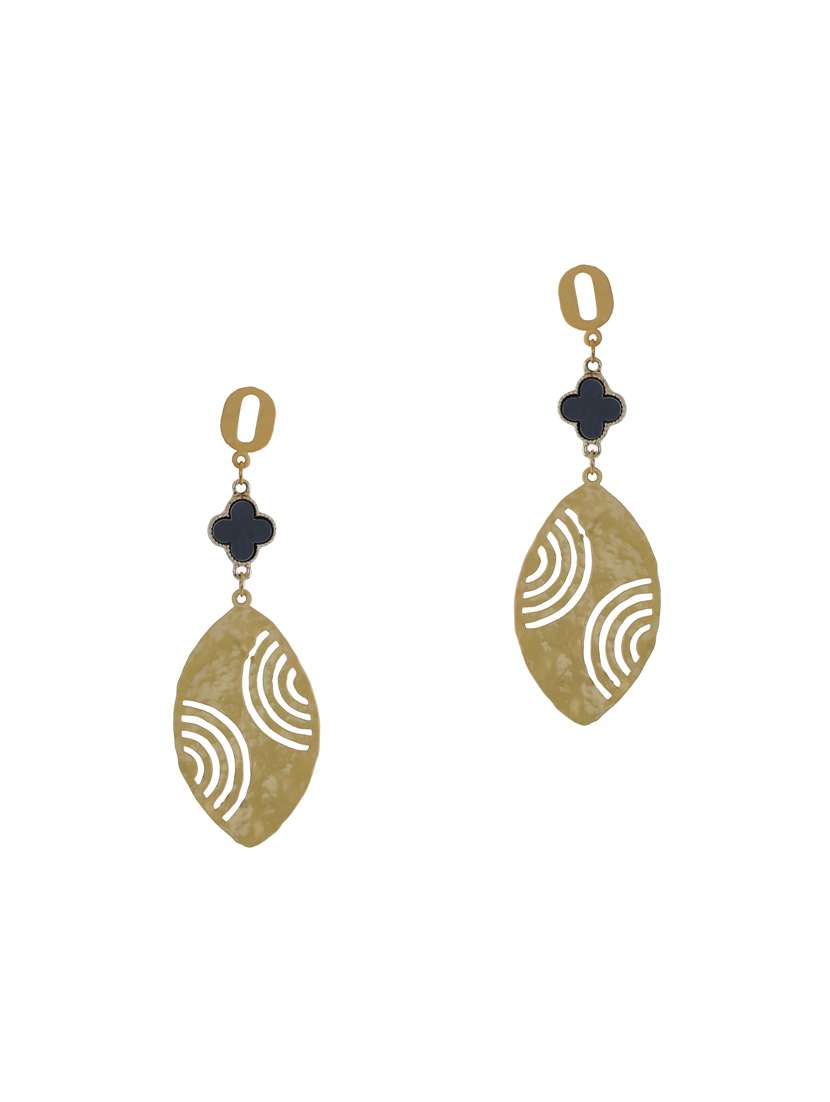gold metal drop earring - 16597040 - Standard Image - 1