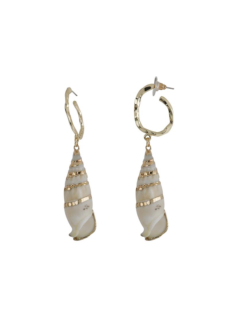 gold metal drop earring - 16597060 - Standard Image - 1
