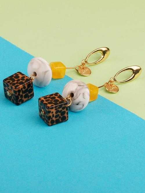 multi colored metal drop earring - 16597065 -  Standard Image - 0