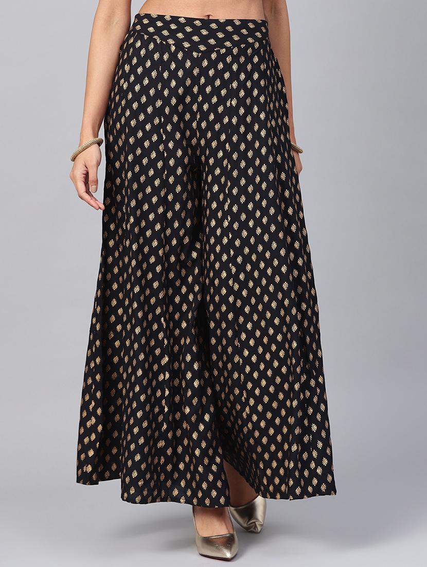 block printed flared palazzo - 16599656 - Zoom Image - 0