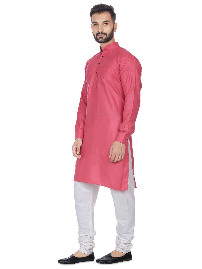 pink solid long kurta - 16599851 -  Standard Image - 1