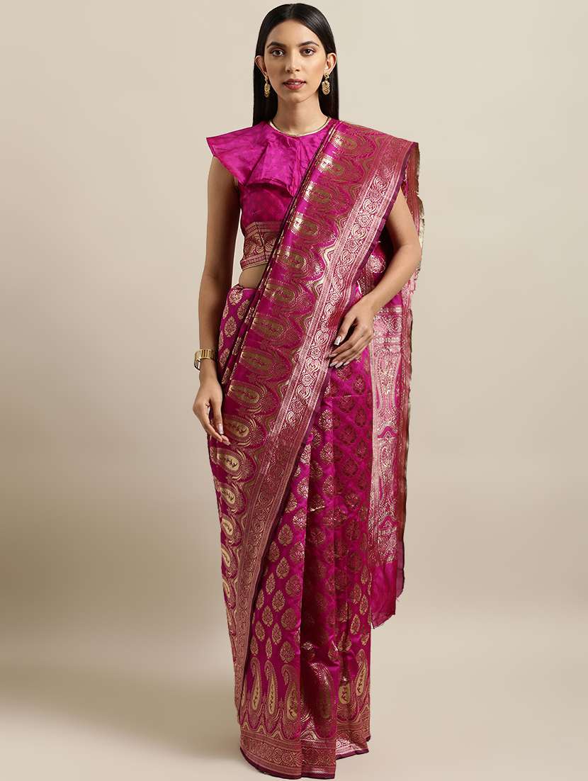 floral banarasi saree with blouse