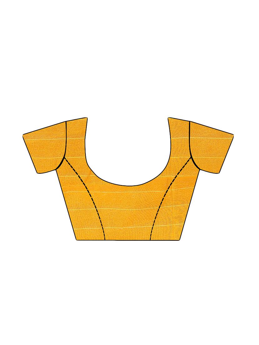 women's self design mustard colored saree with blouse - 16601959 - Standard Image - 4