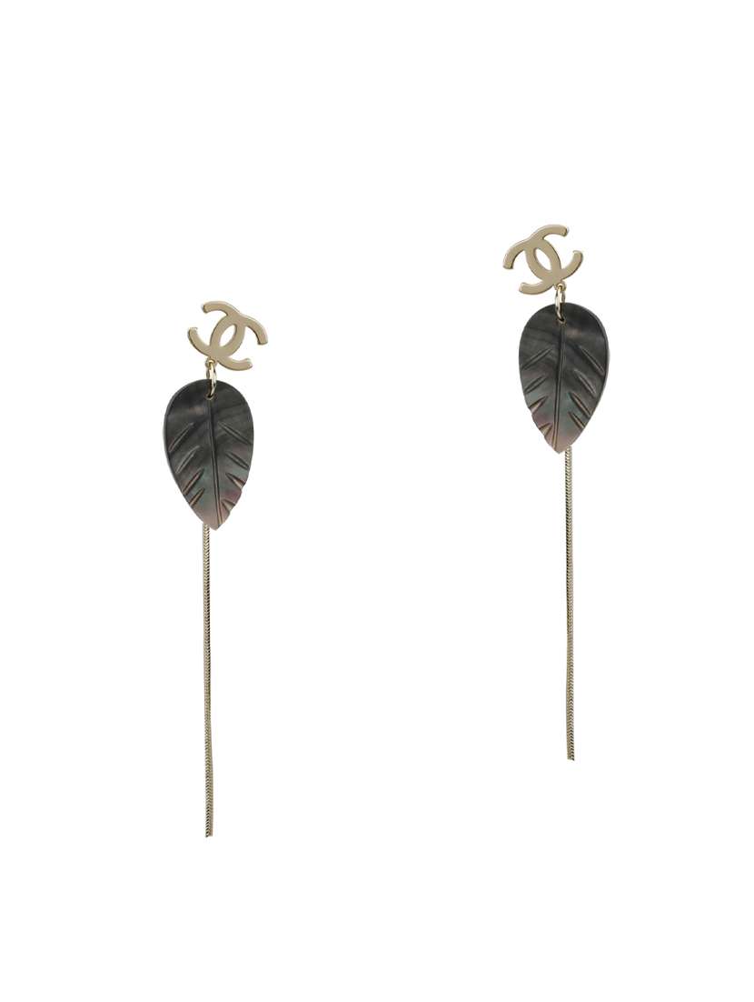grey metal drop earring - 16603133 - Standard Image - 1