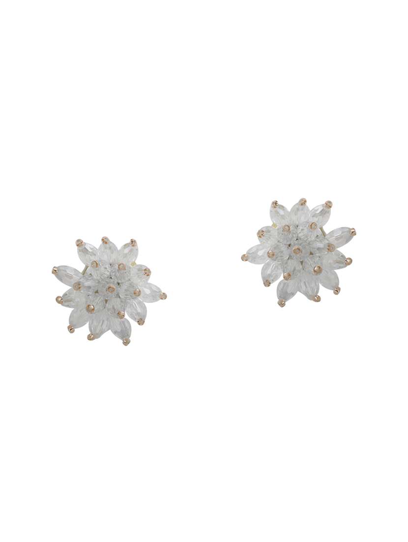 white metal studs earring - 16603145 - Standard Image - 1