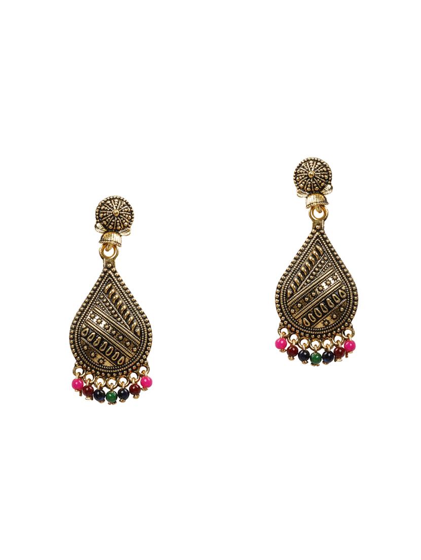 multi colored metal drop earring - 16603171 -  Standard Image - 1