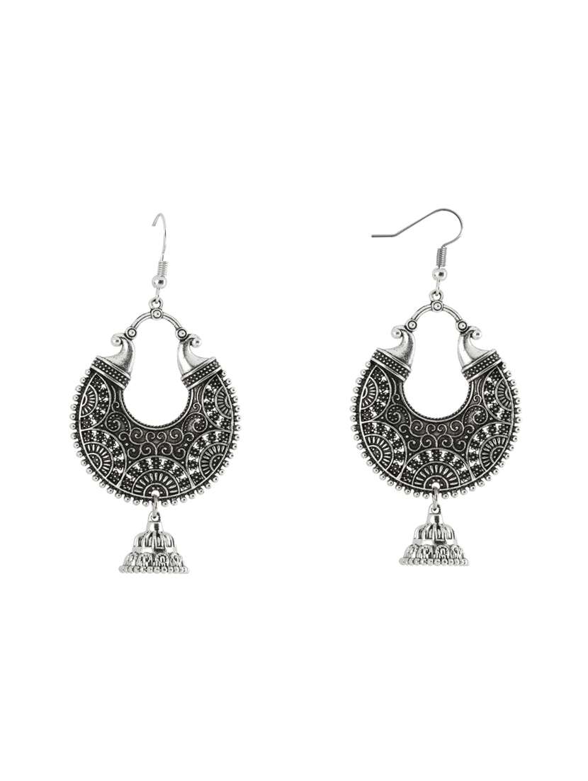 silver metal drop earring - 16603194 - Standard Image - 1