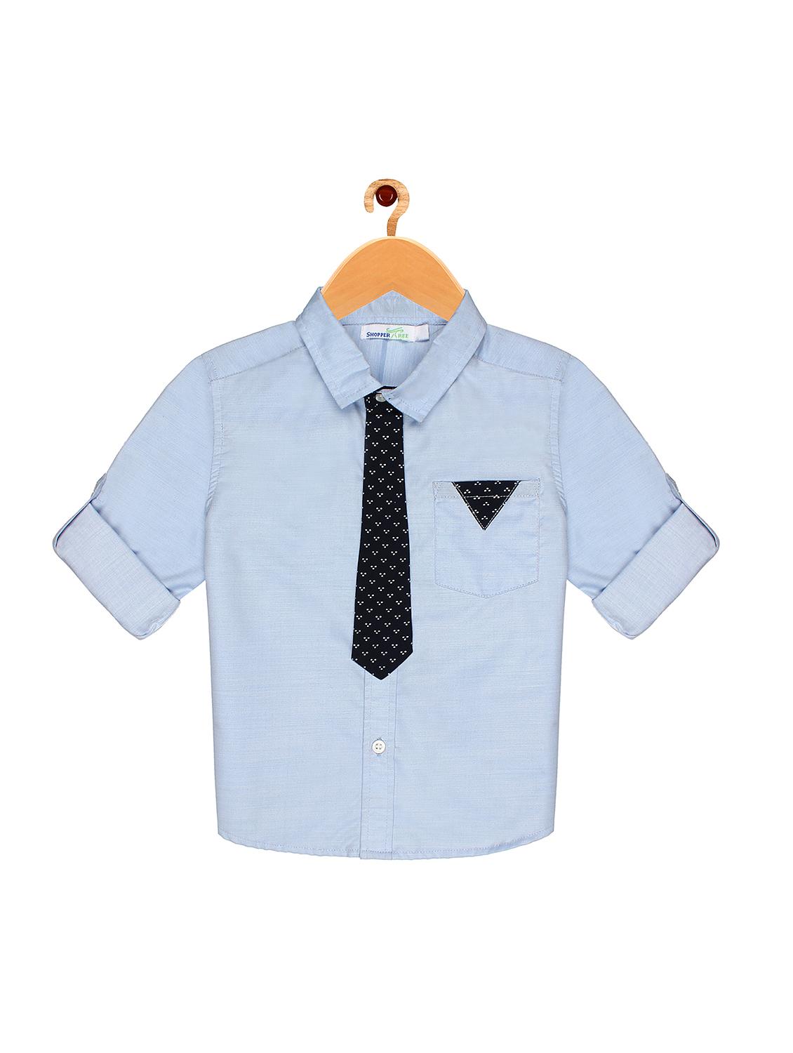 light blue printed shirt - 16603464 - Standard Image - 1