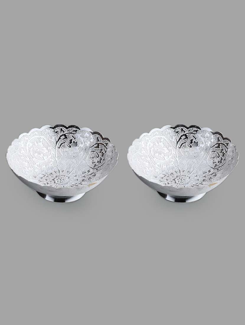 silver plated decorative bowl set of 2