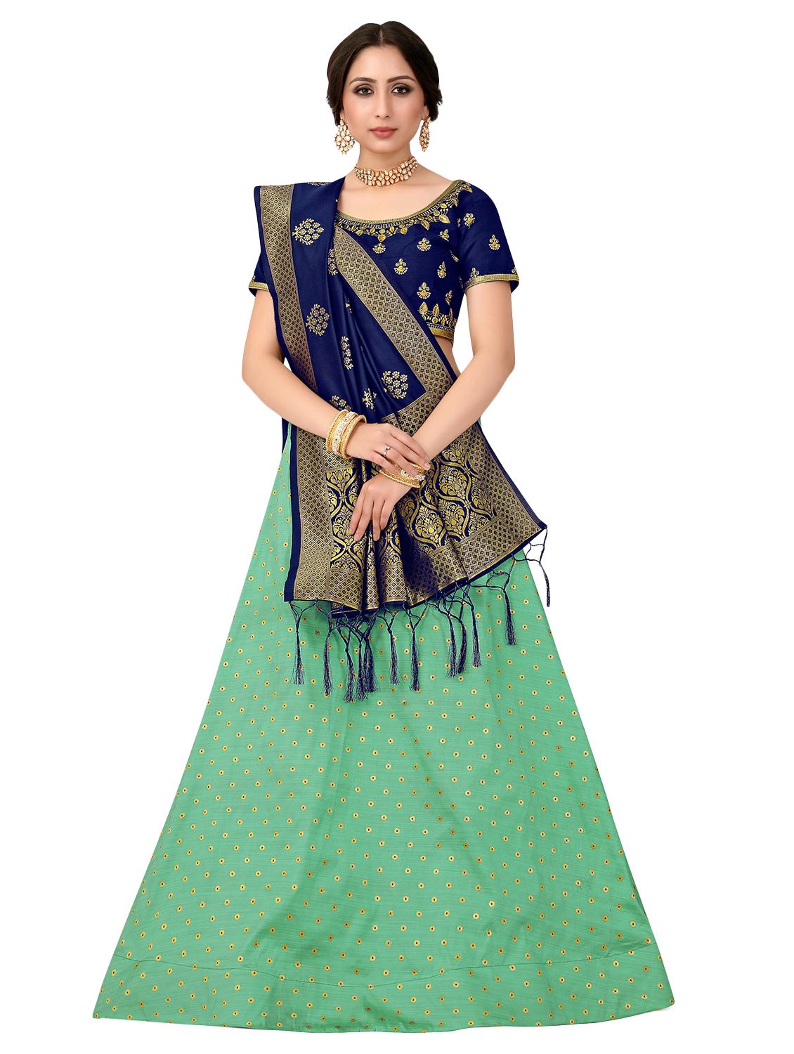 embroidered contrast a-line lehenga - 16604421 -  Standard Image - 1