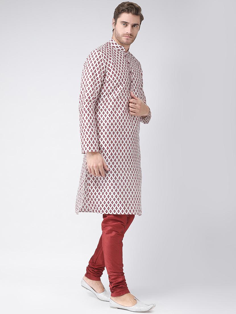 white printed kurta pyjama set - 16604941 - Standard Image - 1