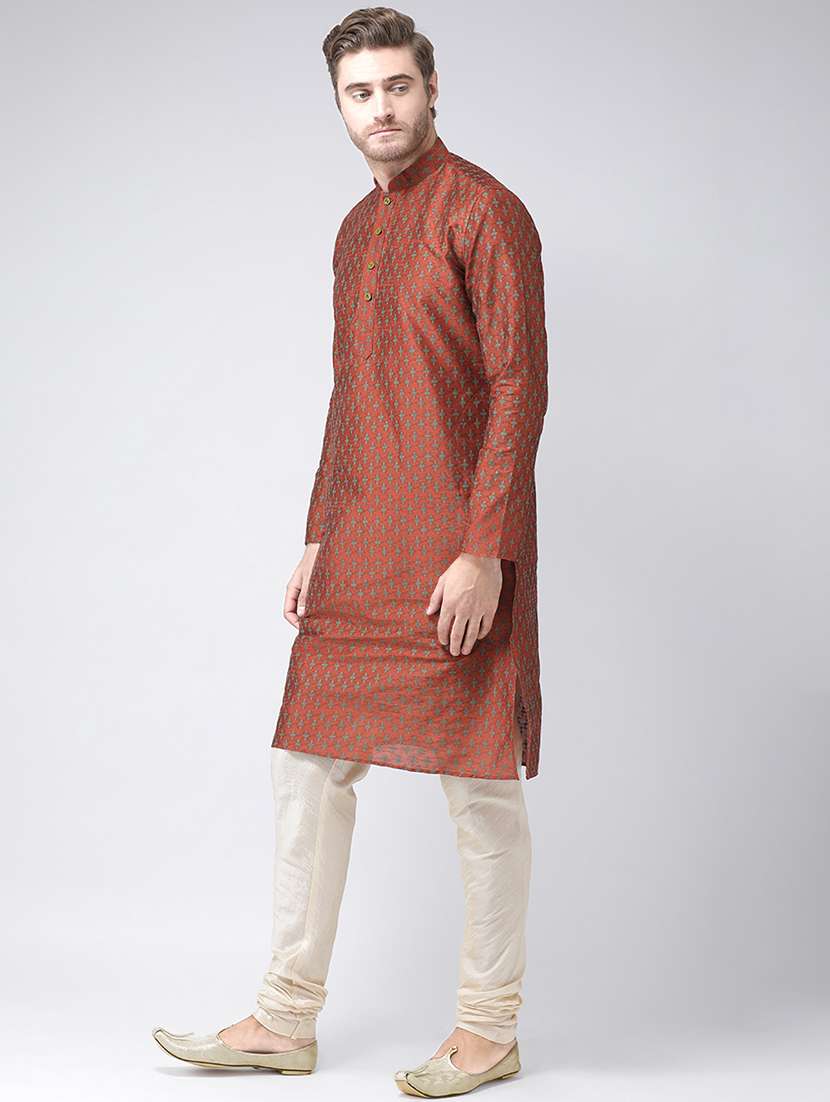 orange printed kurta pyjama set - 16604949 -  Standard Image - 1