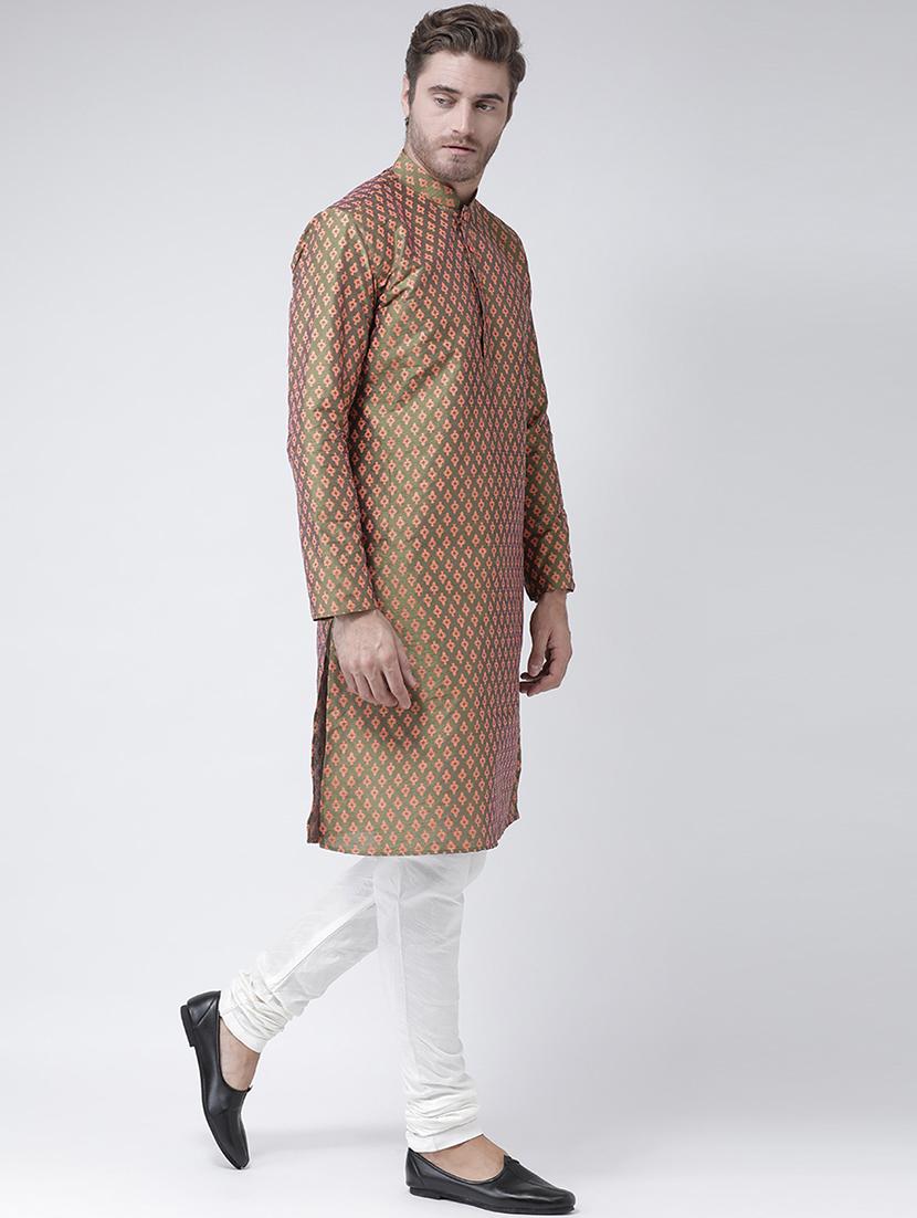 green printed kurta pyjama set - 16604974 - Standard Image - 1