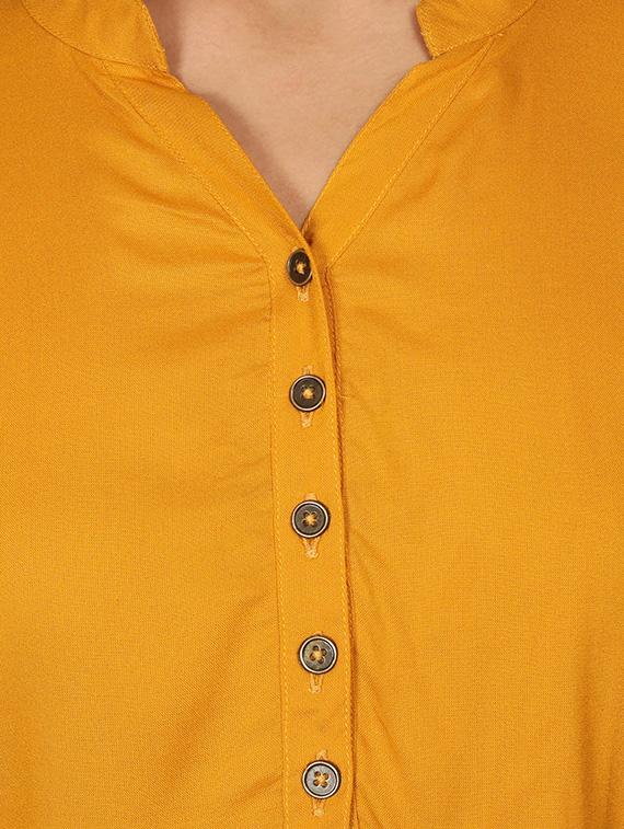 mandarin neck curved hem tunic - 16605441 - Standard Image - 4