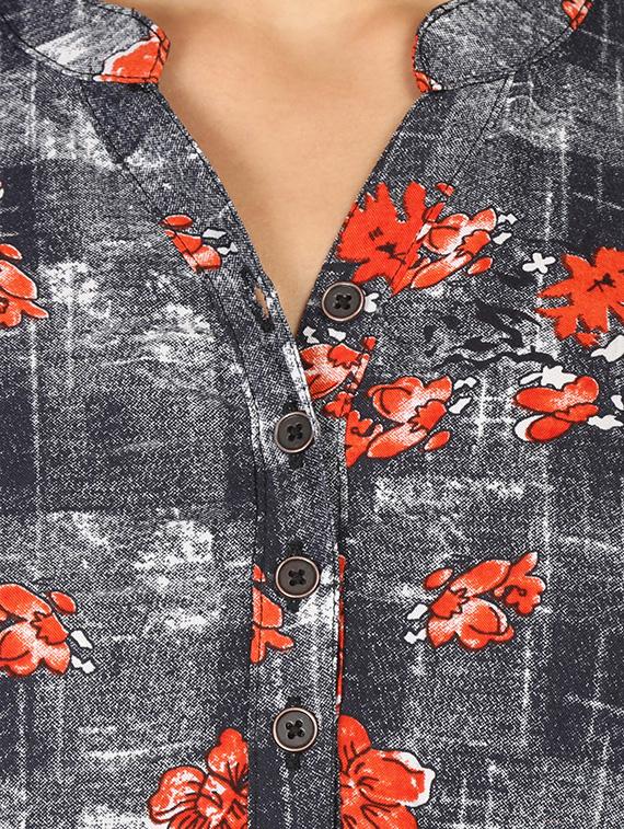 roll up sleeved floral tunic - 16605451 - Standard Image - 4