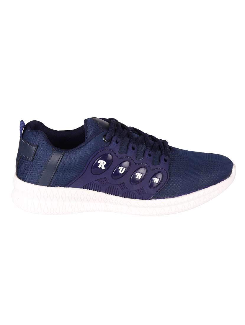 blue fabric lace up sport shoes - 16605678 -  Standard Image - 1