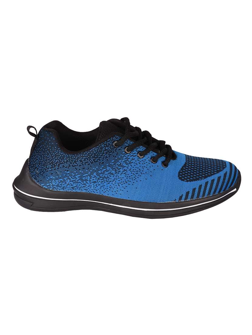 blue fabric lace up sport shoes - 16605717 -  Standard Image - 1