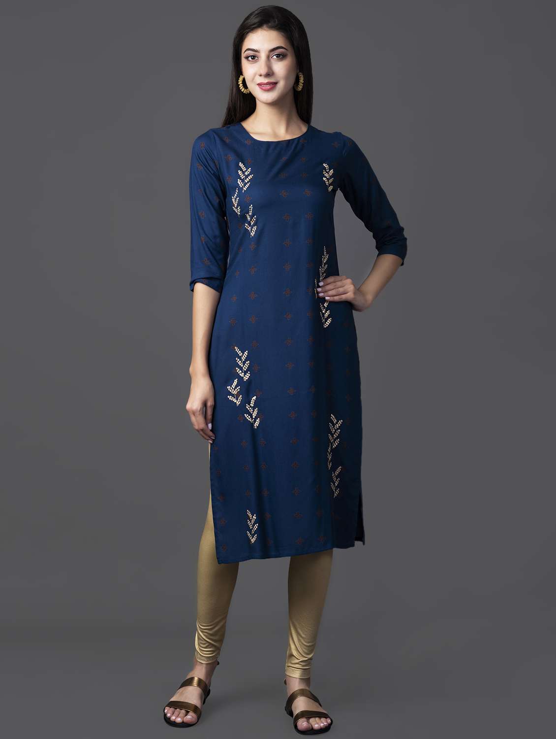 embroidered straight kurta