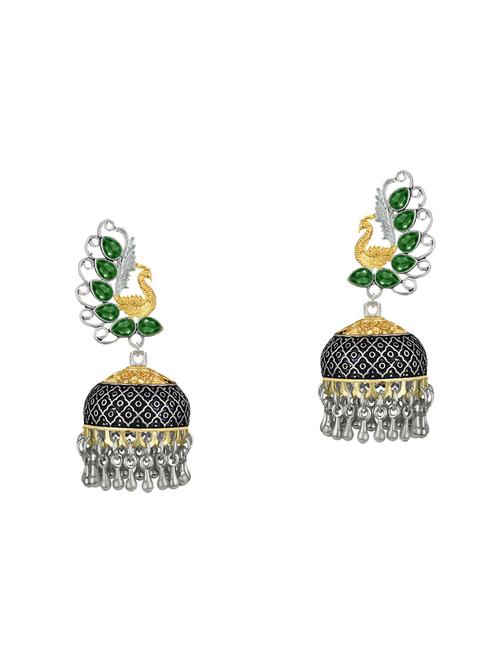 black metal jhumka earring - 16605807 - Standard Image - 0