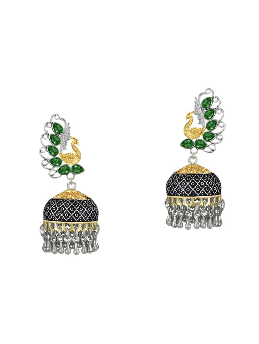black metal jhumka earring - 16605807 - Zoom Image - 0