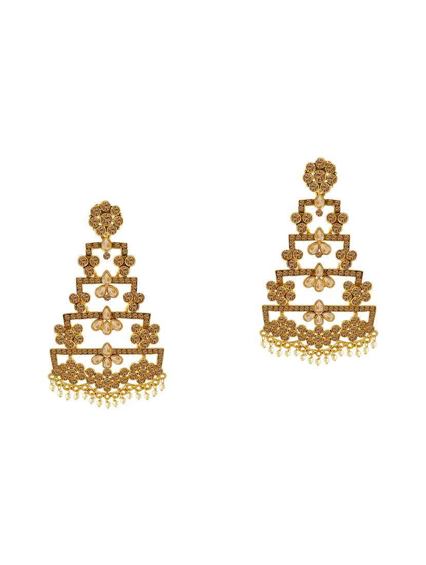 gold metal chandellier earring