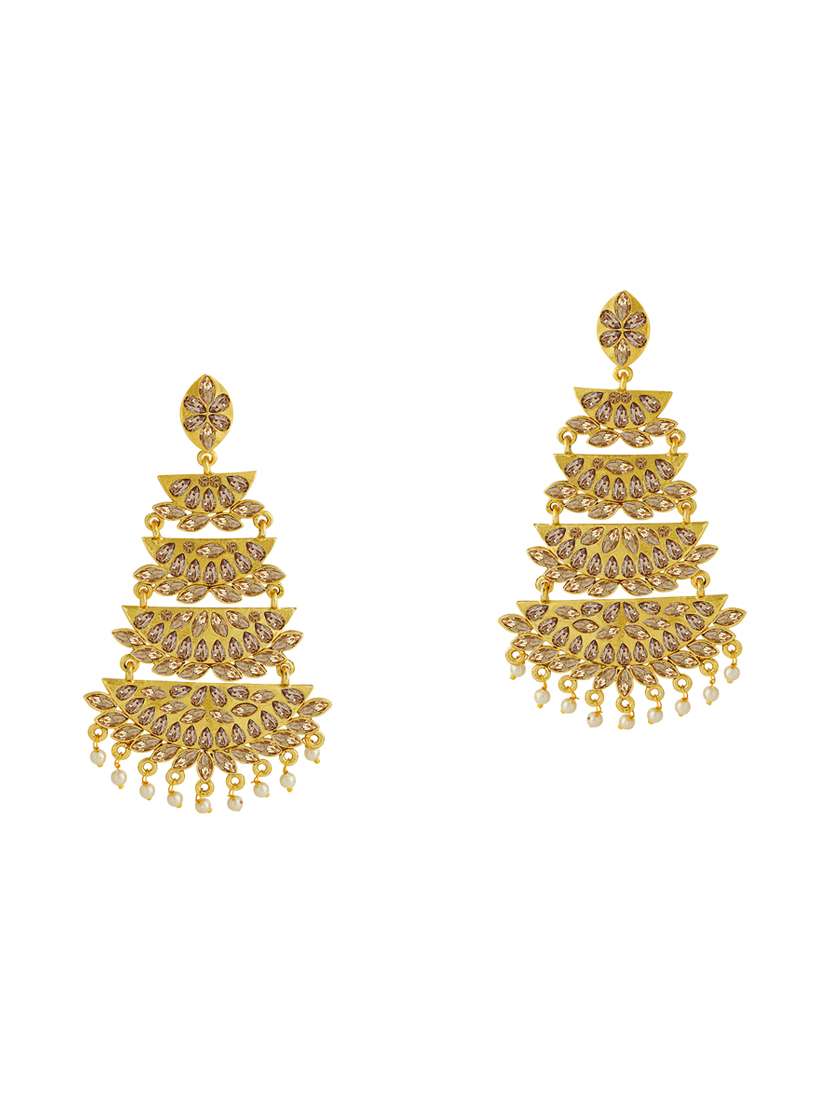 gold metal chandellier earring - 16605819 - Zoom Image - 0