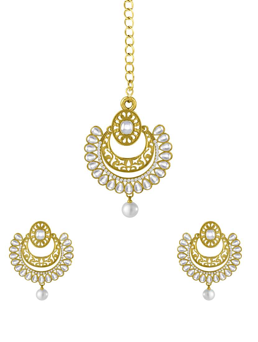 gold metal chandballi earring