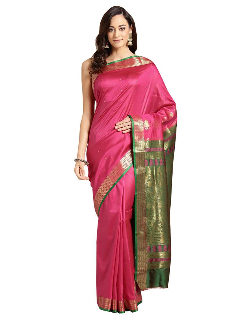 solid with bordered saree with blouse