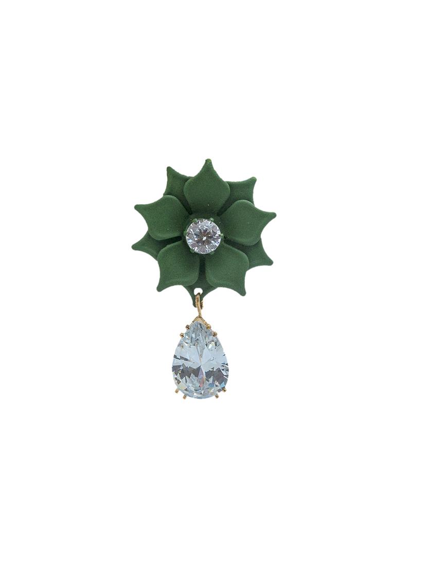 green gold plated drop earring - 16607279 - Standard Image - 1