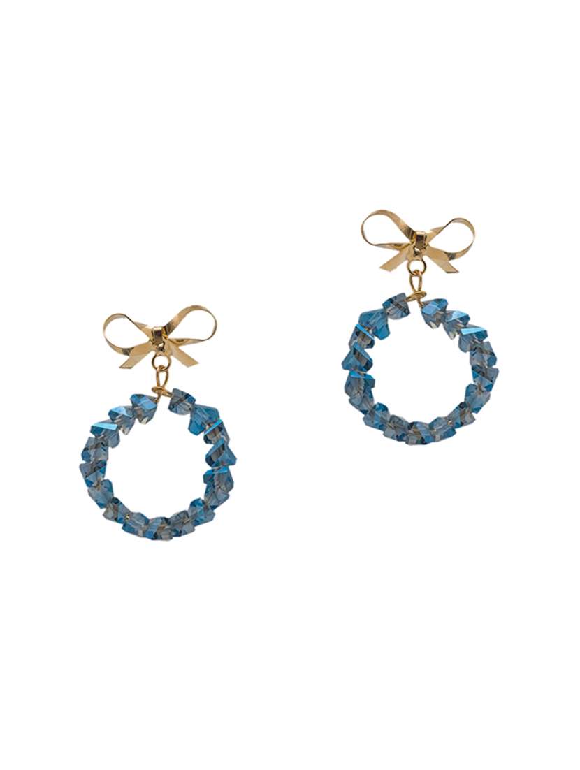 blue gold plated drop earring